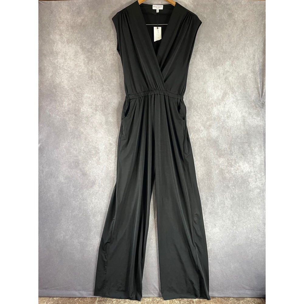 Ripley Rader Jumpsuit Women XS Black Wide‎ Leg Surplice V-Neck Sleeveless NEW